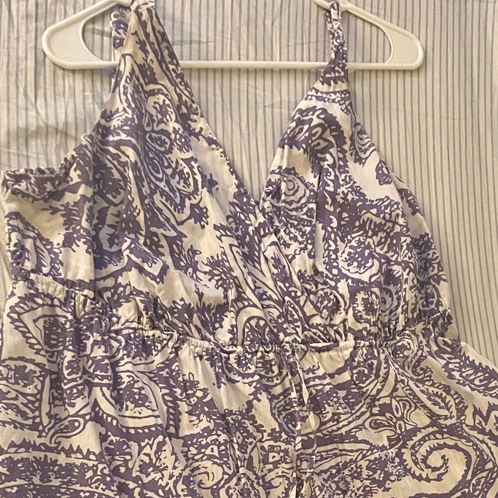 Purple and white summer dress